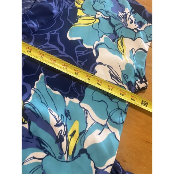 Liz Claiborne Dress Size Large pull on soft and simple  blue hot hous tropical - Picture 6 of 7